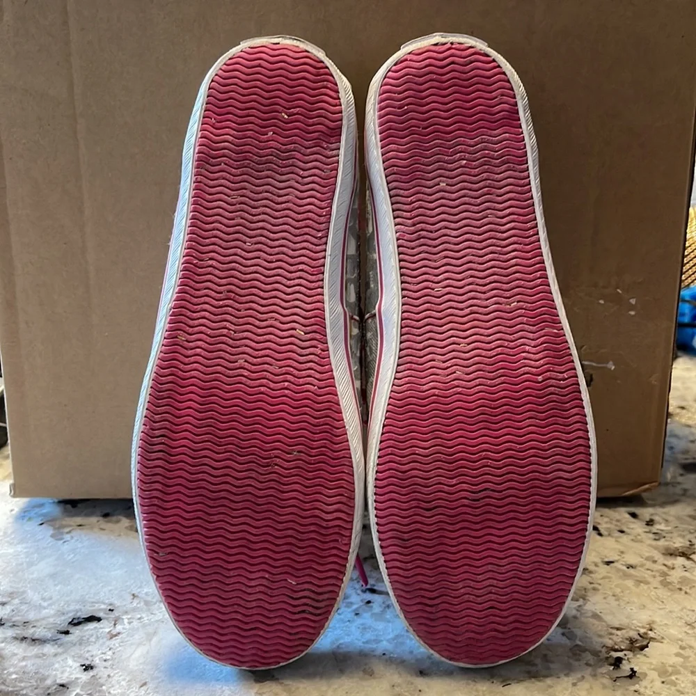 Girl’s Sperry Topsider Cruiser Shoes - Size 2.5 Silver Cheetah Print & Hot Pink